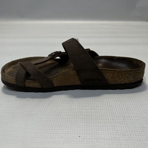 Birkenstock Mayari Mocha Brown Toe Loop Sandals Womens Size 37 L6 M4 - Picture 8 of 15